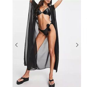 Candypants Beach Kimono in Black - Size Medium